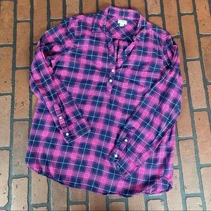 J.Crew Plaid Flannel Popover Shirt